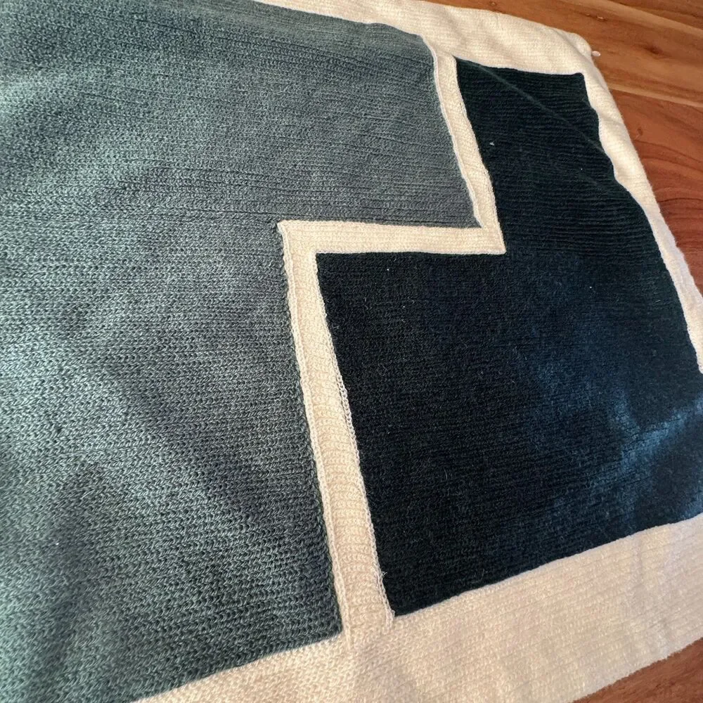 West Elm Crewel Stacked Shapes Embroidered Pillow Cover Cotton 20